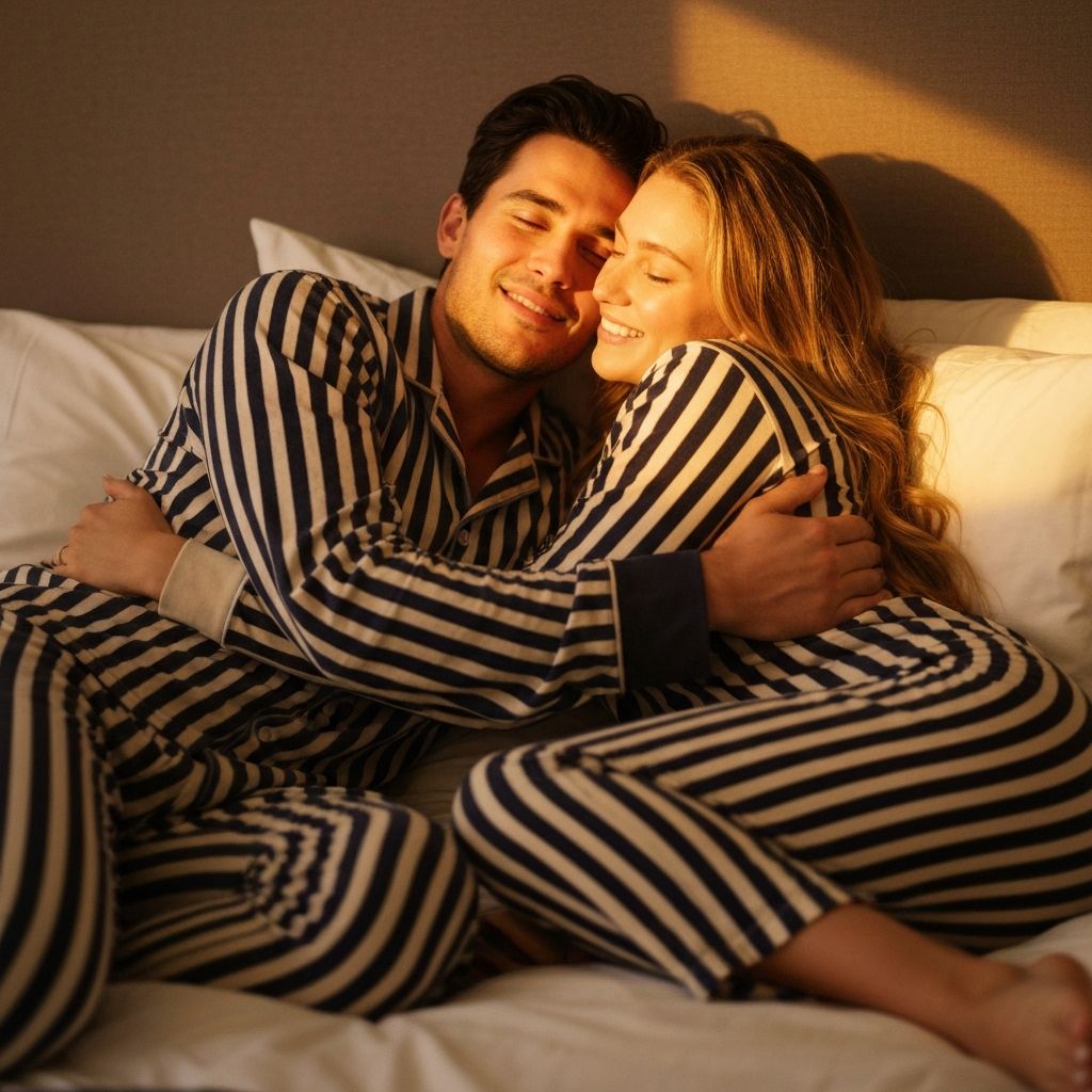 커플 스트라이프 잠옷