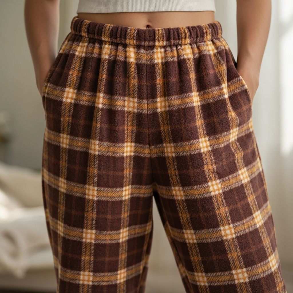 체크무늬 수면 바지